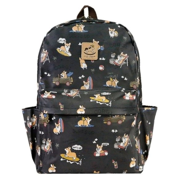 Uma Hana Handbags - Waterproof Corgi Large Backpack for School Travel